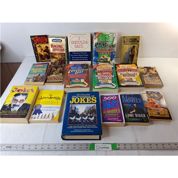 (17) Books- Westerns, Jokes, Bathroom Reader