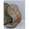 Image 3 : Leather Cowgirl Boots - Size 10"