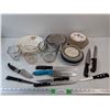 Image 1 : Various Dining Plates, Measuring Cups, Kitchen Knives