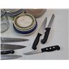 Image 8 : Various Dining Plates, Measuring Cups, Kitchen Knives