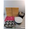 Image 1 : Wooden Cutting Boards, Dining Tray, Cupcake Tray, Dining Plates, Steamer -  PICK UP