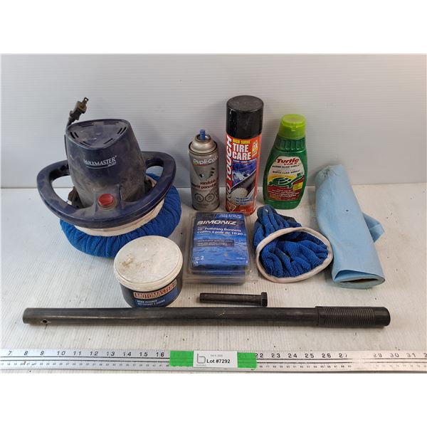 Waxmaster Electric Polisher - Powers On, As Is, Polishing Bonnets, Tire Care Spray, Hand Cleaner