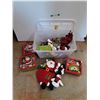 Image 1 : *Various Christmas Ornaments & Decorations, Plastic Tote with Lid 23" x 16" x 12" - CANNOT SHIP