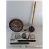 Image 1 : Wall Clock, Plunger, Drill Bits, Shelf Brackets, Various Hardware