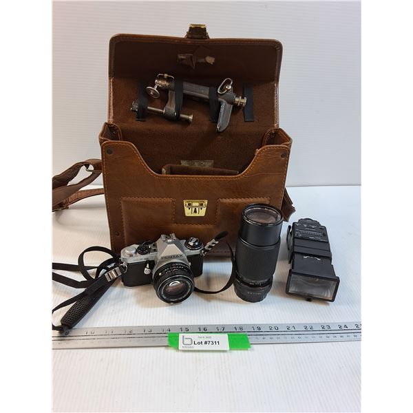 Pentax ME Super Vintage Camera & Accessories w/Carrying Case