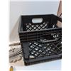 Image 4 : Milk Crate, Breaker Bar and Sockets, Ratchets, Concrete Blades, misc- PICK UP