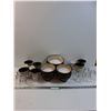 Image 1 : Sango Brand Dishes: (12) Dessert Bowls, (7) Bowls, (9) Mugs & (10) Glasses