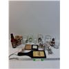 Image 1 : (7) Beer Glasses, (2) Beers Bottles, Molson Salt & Pepper Shakers, Coasters, Misc
