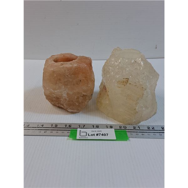 (2) Lamp Stone Rocks - 4" & 5" Tall