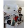 Image 2 : Metal Flask, Dish Tub, Beer Stein, Misc.