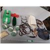 Image 1 : Horse Accessories- Brushes, Wrap, Leather Straps, Jean Purse- Broken Zipper