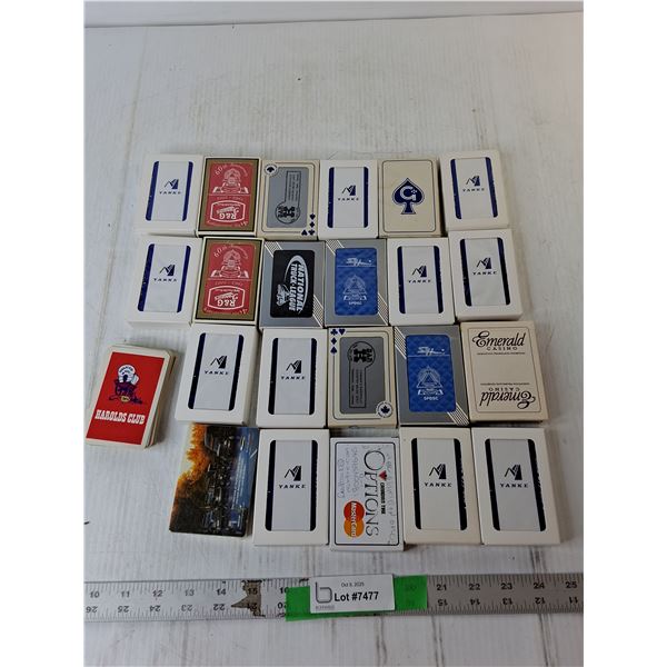 (21) Decks of Playing Cards- As Is- Yanke, Emerald Casino, Misc.