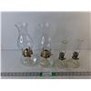 Image 1 : (4) Glass Oil Lamps Up to 13" -  PICK UP ONLY