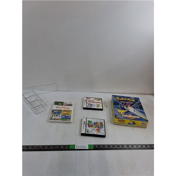 Organizing Compartment, Wii Games,  (2) Nintendo DS Games, Pokemon Trading Card Game