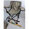 Image 2 : Child's Foldable Armchair w/Tote, Hand Rake, 38" Grass Whip - Pickup Only