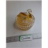 Image 1 : Glass Swan Dish/ Lid 4 1/2 "