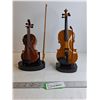 Image 1 : (2) Violin/Bow On Stand Ornaments 8 1/2"