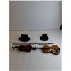 Image 2 : (2) Violin/Bow On Stand Ornaments 8 1/2"