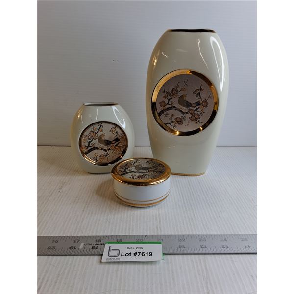 (3) Piece Vase Set Glass
