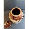 Image 2 : Vintage Two Tone Bail Wire Lidded Stoneware Crock