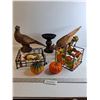 Image 1 : Ornamental Partridges/ {2} Napkin Holders/ Pumpkins (Artificial)