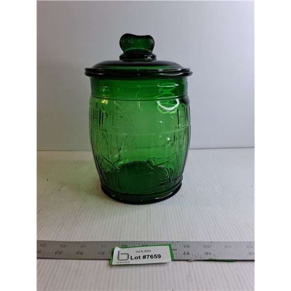 Green Glass Peanut Jar (10  High)