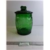 Image 1 : Green Glass Peanut Jar (10" High)