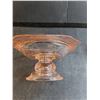 Image 4 : Madrid Pink Glass Covered Butter/ Candy Dish (6 5/8" Across)