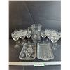 Image 1 : "Acropal Victoria Swirl" Wine Glasses And Pitcher/ (2) Platters (8 1/2" Long) - PICK UP
