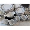 Image 7 : Black & White Ironstone Ceramic Dish Set - Cream & Sugar, Gravy Boat, Dining Plates, Bowls, Tea Cups