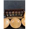 Image 2 : Spice Rack, 6" Wooden Bowls