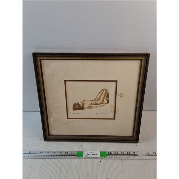 Framed Vintage Wall Art Print 16" x 15"