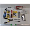 Image 1 : Dual Head Tire Chuck, Ice Scraper, Titan Pliers, Snap Ring Assortment, Ceramic Magnets, Misc