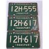 Image 3 : (3) Michigan License Plates