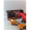 Image 2 : Tonka Fire Truck, Cement Truck, Excavator, Trailer Toys