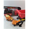 Image 3 : Tonka Fire Truck, Cement Truck, Excavator, Trailer Toys