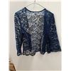 Image 2 : * J&J/K Bridal #SL8466 Sheer Navy Top - Size Medium