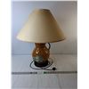Image 1 : Earthenware Lamp with Shade- Powers On- As Is, May Need Bulb Replacement/Flashes 25" - PICK UP