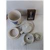 Image 2 : Willow Basket, Ceramic Cookie Jar, Juicer- As Is, Misc.