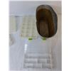 Image 2 : (4) Plastic Organizers & Metal Storage Tub