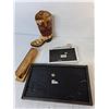Image 2 : (2) Country Decor Signs, Ceramic Boot, Vintage Pencil Box