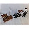 Image 2 : (2) Pool Trophies Up to 12", Metal Model Bike, Personalized Pen Holder