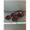 Image 1 : (4) Ruby Glass Bowls Up to 8"
