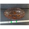 Image 1 : Footed Amber Glass Bowl 12.5"