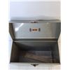 Image 2 : Vintage Metal Storage Box- Non locking 12.5" x 5.5" x 10"