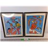 Image 1 : (2) Framed Art Pieces by Lopez Rodezno 15" x 12"