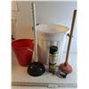 Image 1 : New Toilet Plungers/ Garbage Can/ Rubber Sealant - PICK UP ONLY