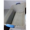 Image 2 : Plastic Tote- No Lid, Kitchen Items- Bowls, Pitcher, Microwave Turntable, Misc - PICK UP