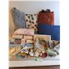 Image 1 : Table Cloths/ Pillow Cases/ Pillow/ Material Pieces/ Buttons