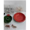 Image 3 : Christmas Decor Lot w/Storage Tote - 18.5x18.5x7" - PICK UP